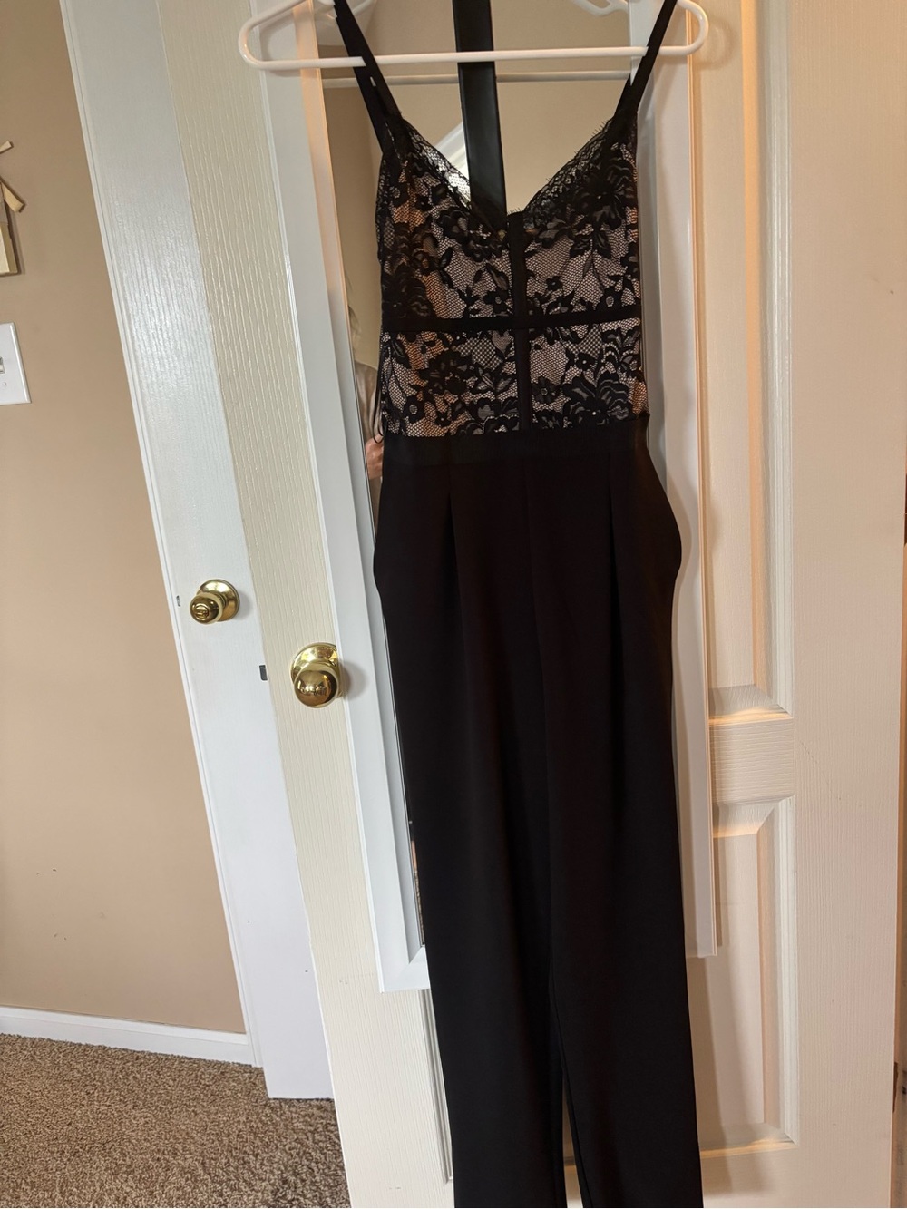 Express Black Lace Strapless Jumpsuit